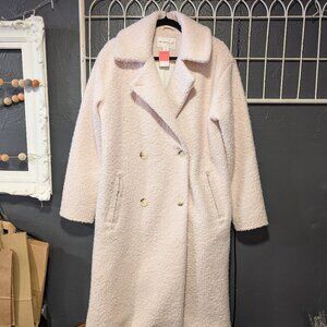 Size M Joe Fresh x Jillian Harris Pink Long Teddy Peacoat